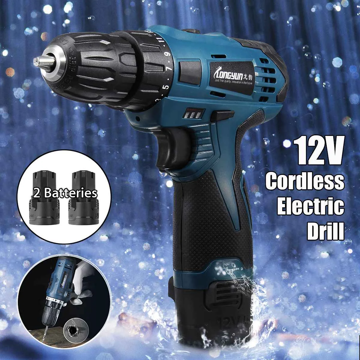 12V Li-Ion 2/5'' Cordless Drill 2-Speed Mini Screwdriver Waterproof Electric Hammer Driver Drill Hand Kit with 2 Batteries
12V Li-Ion 2/5'' Cordless Drill 2-Speed Mini Screwdriver Waterproof Electric Hammer Driver Drill Hand Kit with 2 Batteries