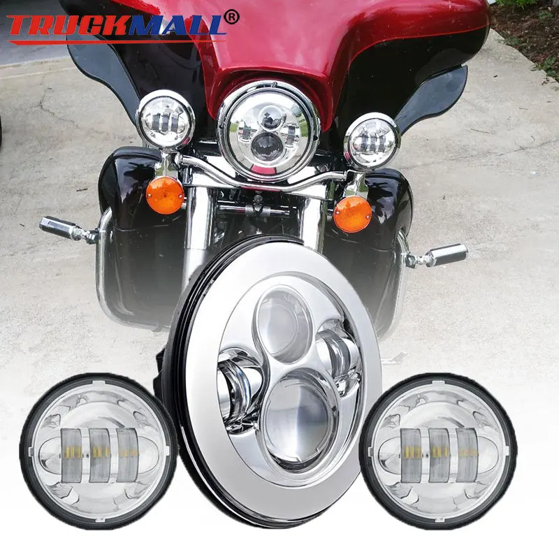 7" LED H4 Headlight with Hi/Lo Beam 2pcs 4.5" Fog Lights Passing Lamps For Motorcycle Tri Glide Ultra Classic
7" LED H4 Headlight with Hi/Lo Beam 2pcs 4.5" Fog Lights Passing Lamps For Motorcycle Tri Glide Ultra Classic