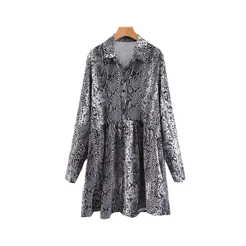 Women Animal Print Snake Skin Dresses Long Sleeve Turn Down Collar Female Casual Loose Mini Dress Femme Chic Vestidos
Women Animal Print Snake Skin Dresses Long Sleeve Turn Down Collar Female Casual Loose Mini Dress Femme Chic Vestidos