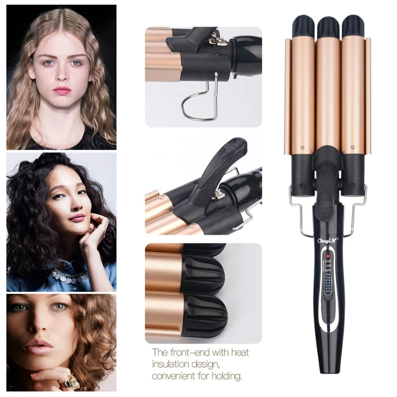 Electric Corrugation Hair Comb Curling Iron Three Barrels Perm Roller Wand Corrugated Deep Curler Wave Curly Hair Styler Tools
Electric Corrugation Hair Comb Curling Iron Three Barrels Perm Roller Wand Corrugated Deep Curler Wave Curly Hair Styler Tools