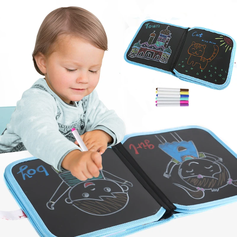 14 Sides Portable Chalk Board Drawing Book Toys DIY Blackboard Painting Drawing Board Kids Early Education Toy With 12 Chalks
14 Sides Portable Chalk Board Drawing Book Toys DIY Blackboard Painting Drawing Board Kids Early Education Toy With 12 Chalks