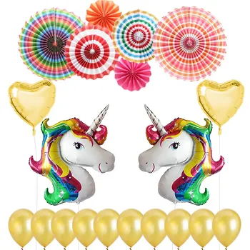 ipalmy New Arrival Unicorn Kids Birthday Party Gold Love Air Balloon Colorful Paper Fan Combination Party Decoration Set
ipalmy New Arrival Unicorn Kids Birthday Party Gold Love Air Balloon Colorful Paper Fan Combination Party Decoration Set
