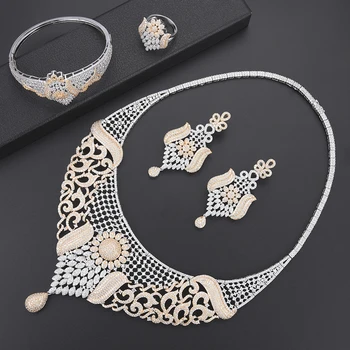 SisCathy 2019 Luxury Women Bridal Wedding Jewelry sets Cubic Zirconia Inlaid Collar Necklace Earrings Bangle Ring Jewelry Sets
SisCathy 2019 Luxury Women Bridal Wedding Jewelry sets Cubic Zirconia Inlaid Collar Necklace Earrings Bangle Ring Jewelry Sets