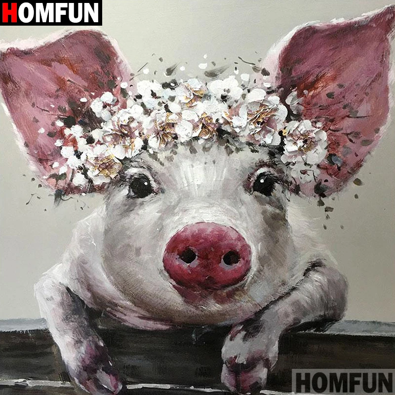 HOMFUN Diamond painting "Flower pig" Full Square/Round Drill Wall Decor Inlaid Resin Embroidery Craft Cross stitch A13006
HOMFUN Diamond painting "Flower pig" Full Square/Round Drill Wall Decor Inlaid Resin Embroidery Craft Cross stitch A13006