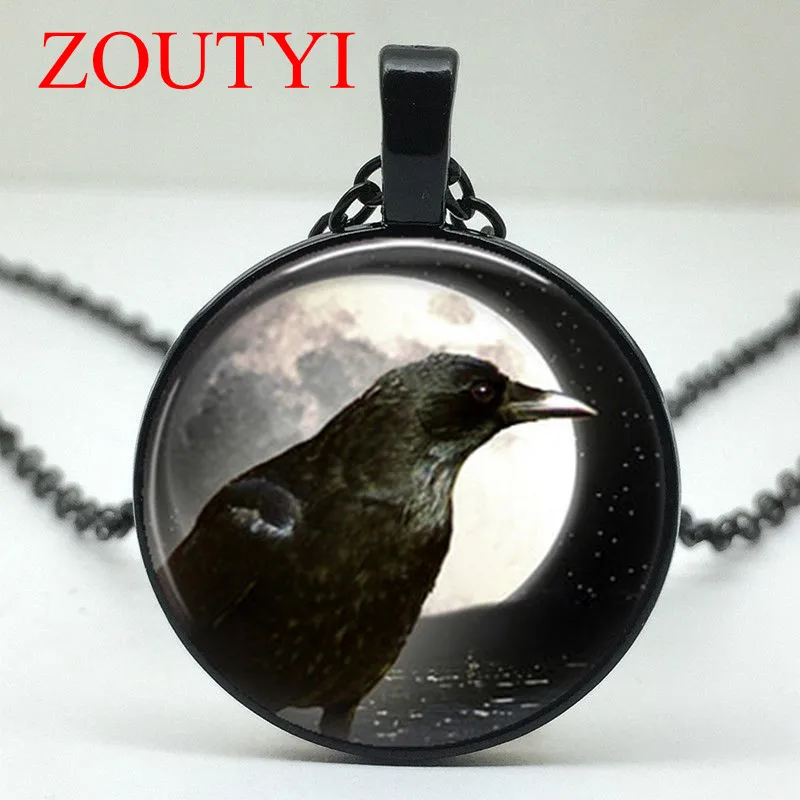 2018 / Fashion Charm Full Moon Crow Round Pendant Necklace, Men's and Women's Pendant Necklace
2018 / Fashion Charm Full Moon Crow Round Pendant Necklace, Men's and Women's Pendant Necklace