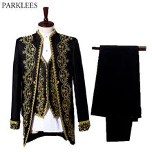 Mens Gold Embroidery 3 Piece Tuxedo Suit (Jacket+Pants+Vest) Party Wedding Festival Costume Homme Singer Opera Stage Suit Jacket
Mens Gold Embroidery 3 Piece Tuxedo Suit (Jacket+Pants+Vest) Party Wedding Festival Costume Homme Singer Opera Stage Suit Jacket