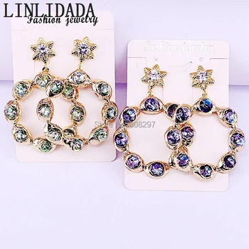 5Pair New Arrivals Gold Color Glass Crystal Flower Round Circle Charm Drop Dangle Earrings Jewelry for Women
5Pair New Arrivals Gold Color Glass Crystal Flower Round Circle Charm Drop Dangle Earrings Jewelry for Women