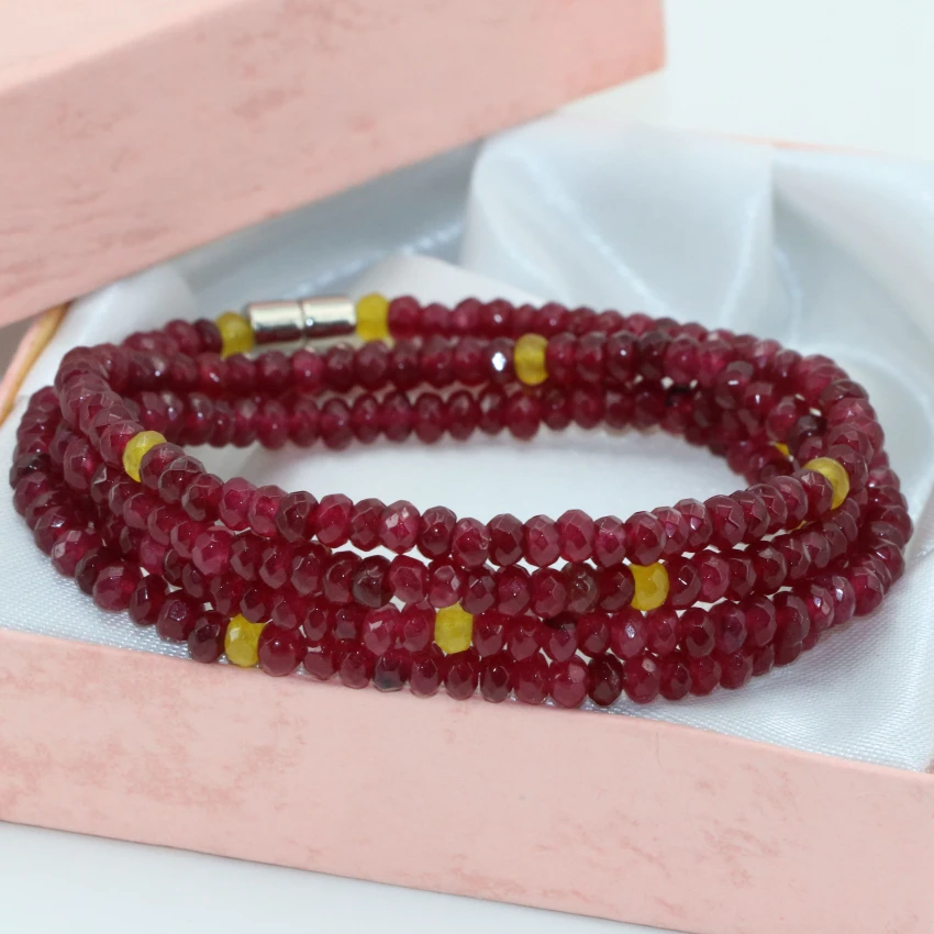 Long bracelets 2*4mm red jades stone chalcedony abacus faceted 4 rows multilayer for women magnetic clasps gifts jewelry B2768
Long bracelets 2*4mm red jades stone chalcedony abacus faceted 4 rows multilayer for women magnetic clasps gifts jewelry B2768