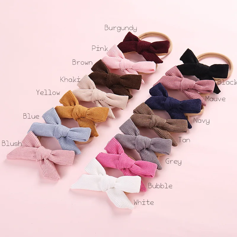 140pcs/lot Handmade Fabric Hair Bow Headband Corduroy Knot Bow Headband Nylon Hair Band For Babys
140pcs/lot Handmade Fabric Hair Bow Headband Corduroy Knot Bow Headband Nylon Hair Band For Babys