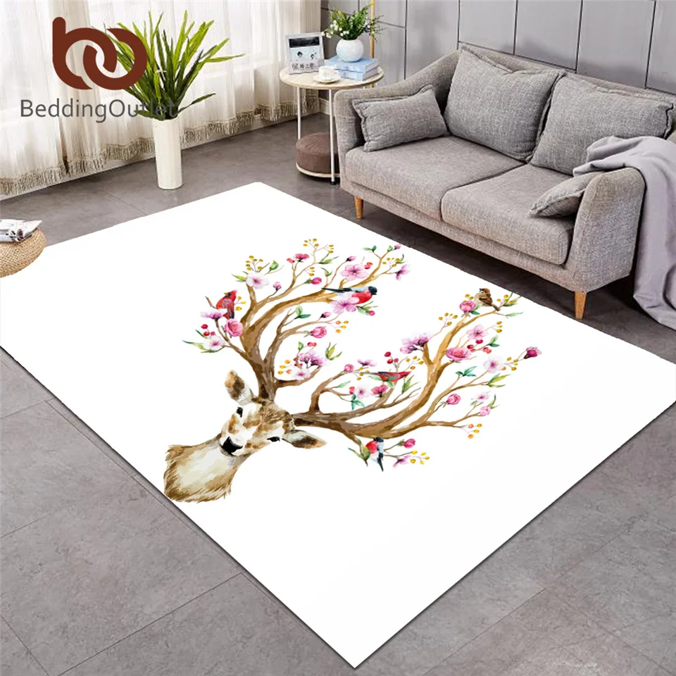 BeddingOutlet Floral Large Carpet for Bedroom Moose Reindeer Elk Floor Mat Deer Anti-slip Area Rugs Black and White alfombra
BeddingOutlet Floral Large Carpet for Bedroom Moose Reindeer Elk Floor Mat Deer Anti-slip Area Rugs Black and White alfombra