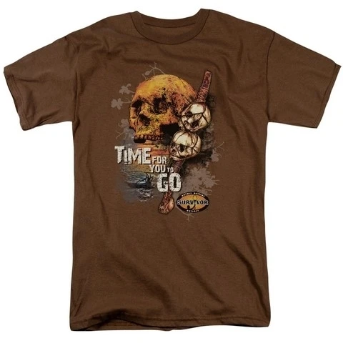 Trevco survivor-Time To Go - Short Sleeve Adult 18-1 Tee - Coffee 3X
