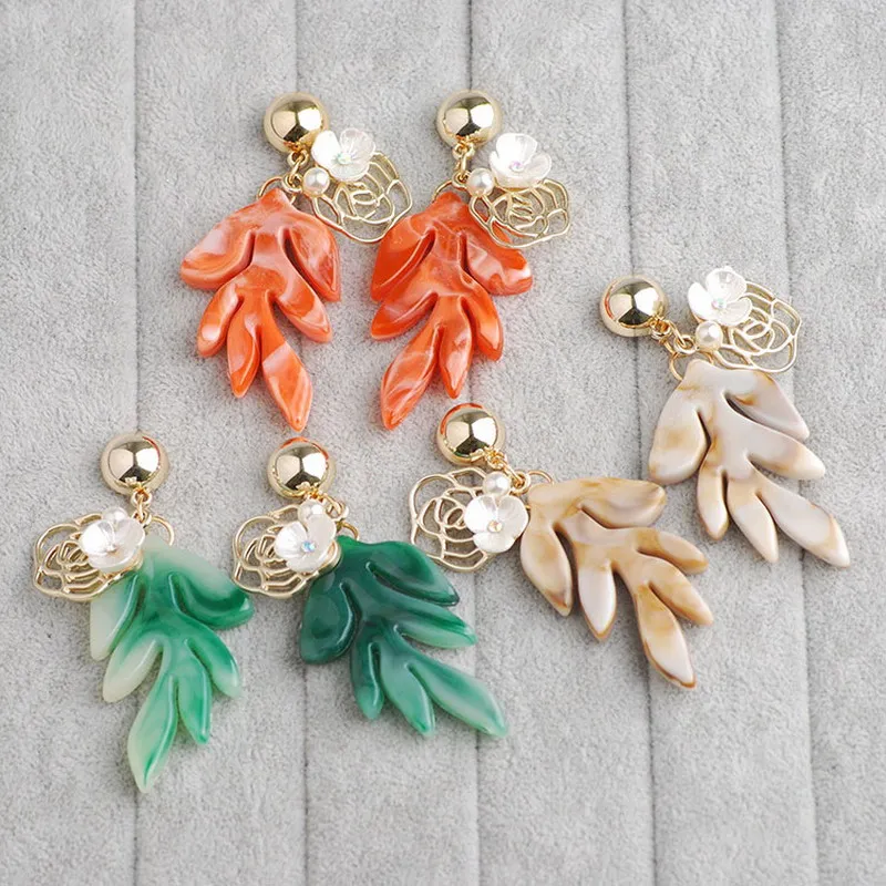 New Korean Style jewelry acid resin branch earrings coral tree with rose flower dangle earrings for women girls party gifts
New Korean Style jewelry acid resin branch earrings coral tree with rose flower dangle earrings for women girls party gifts