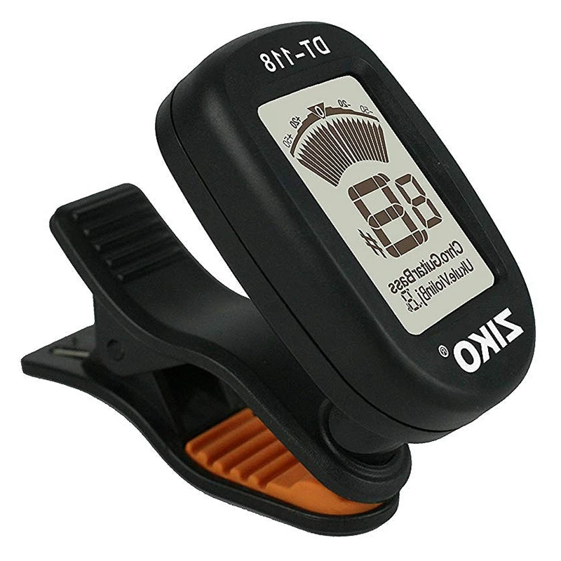 

Ziko, Clip-On Tuner For Guitar,Ukulele,Bass,Violin,Mandolin,Banjo,Chromatic Tuning,Large Clear Colorful Lcd Display,Calibrated