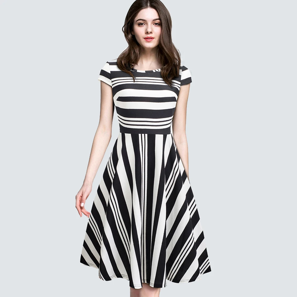 Women Casual Striped Print A-Line Party Dress Classic Fashion Elegant Patchwork Swing Sun dress 1HA153
Women Casual Striped Print A-Line Party Dress Classic Fashion Elegant Patchwork Swing Sun dress 1HA153
