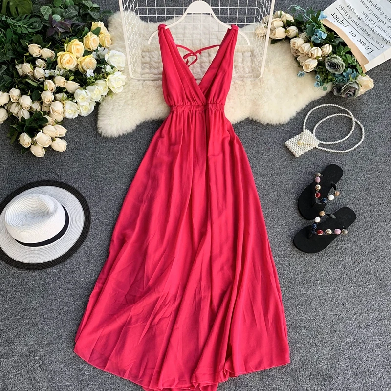 Women Solid V-Neck Swim Beach Maxi Dress Cover Up Summer Sexy Bathing Suit Swimwear Bikini Swimsuit Beachwear Cover-Ups
Women Solid V-Neck Swim Beach Maxi Dress Cover Up Summer Sexy Bathing Suit Swimwear Bikini Swimsuit Beachwear Cover-Ups