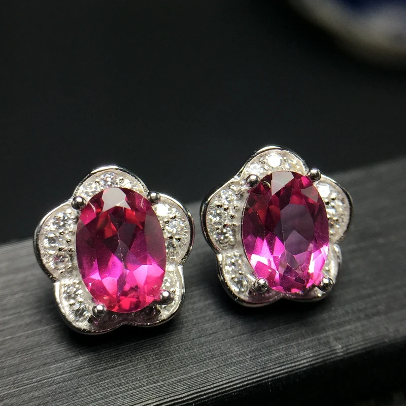 Uloveido Natural Pink Topaz Stud Earrings for Women, Girls 925 Sterling Silver Flower Earrings for Women 20%off FR200 Uloveido Natural Pink Topaz Stud Earrings for Women, Girls 925 Sterling Silver Flower Earrings for Women 20%off FR200