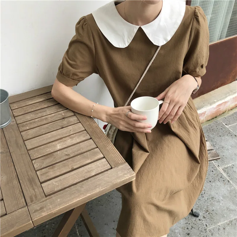 Women Summer Cotton Linen Dress A- Line High Waist Vestidos Peter Pan Collar Ruffle Robe Femme Ete Sukienki Sommerkleid Jurk
Women Summer Cotton Linen Dress A- Line High Waist Vestidos Peter Pan Collar Ruffle Robe Femme Ete Sukienki Sommerkleid Jurk