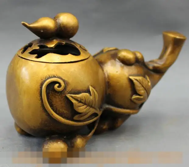 S2165 Folk Chinese Bronze FengShui Wealth Gourd Leaf Statue Box Incense Burner Censer discount 30% (C0324)
S2165 Folk Chinese Bronze FengShui Wealth Gourd Leaf Statue Box Incense Burner Censer discount 30% (C0324)