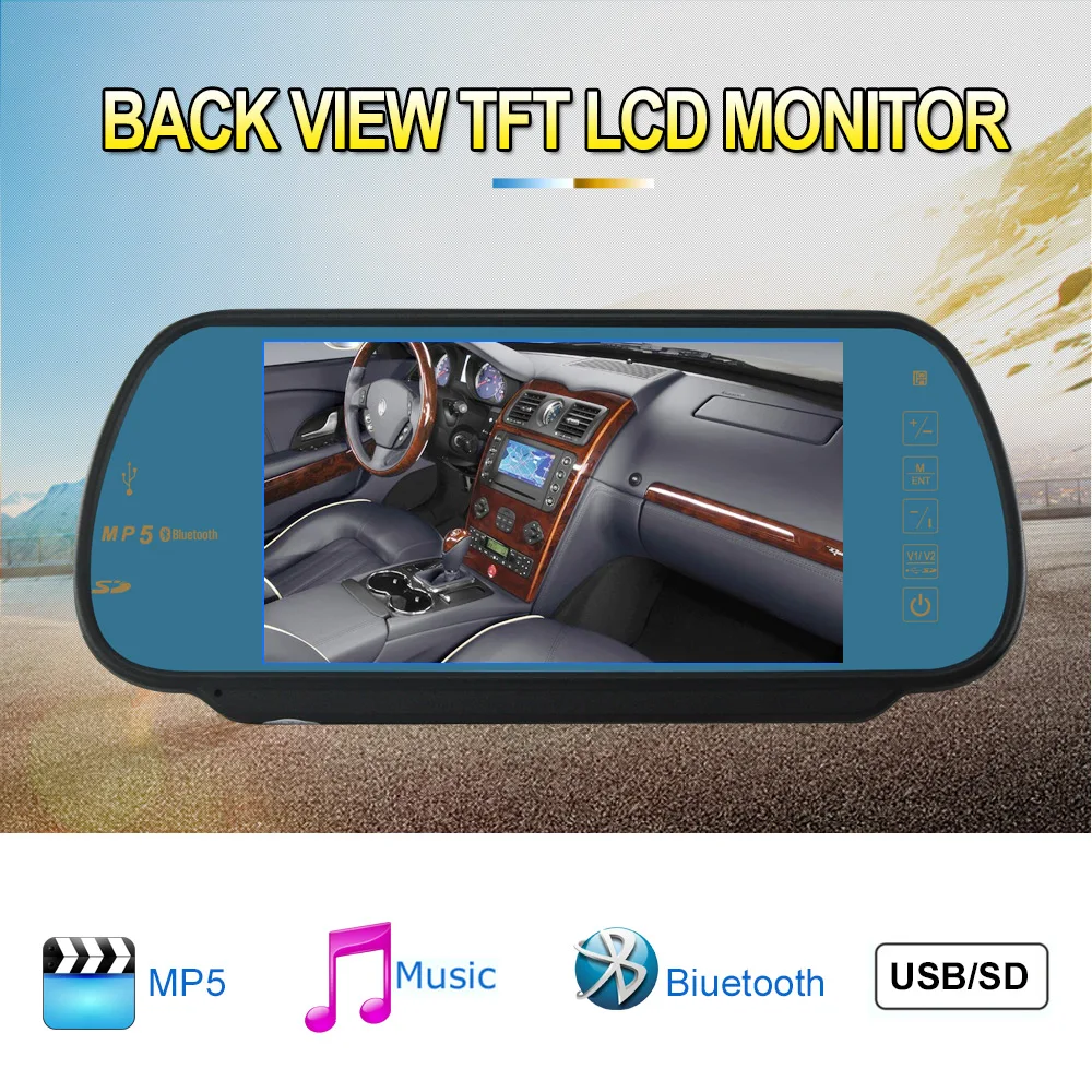 Auto mp3/mp4 player Car Rear View Mirror Monitor 7 Inch display Color TFT LCD bluetooth hands free FM transmitter Support SD USB
Auto mp3/mp4 player Car Rear View Mirror Monitor 7 Inch display Color TFT LCD bluetooth hands free FM transmitter Support SD USB