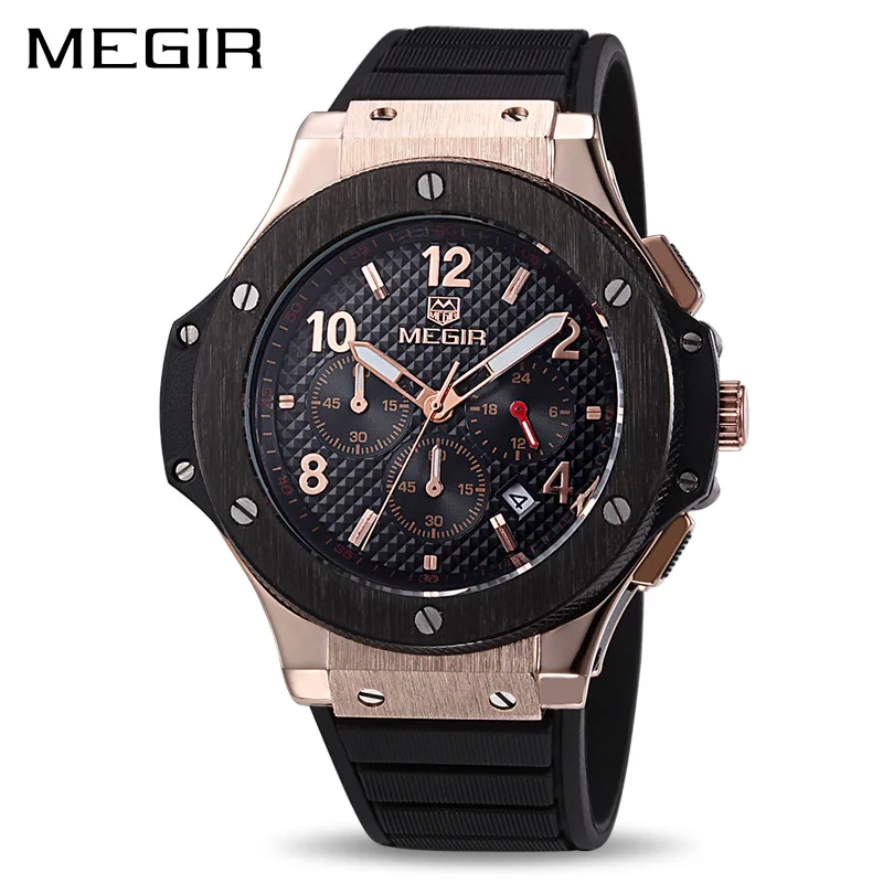 MEGIR Original Quartz Men Watch Big Dial Silicone Sport Military Watches Clock Men Chronograph Wristwatch 3002 Relogio Masculino
MEGIR Original Quartz Men Watch Big Dial Silicone Sport Military Watches Clock Men Chronograph Wristwatch 3002 Relogio Masculino