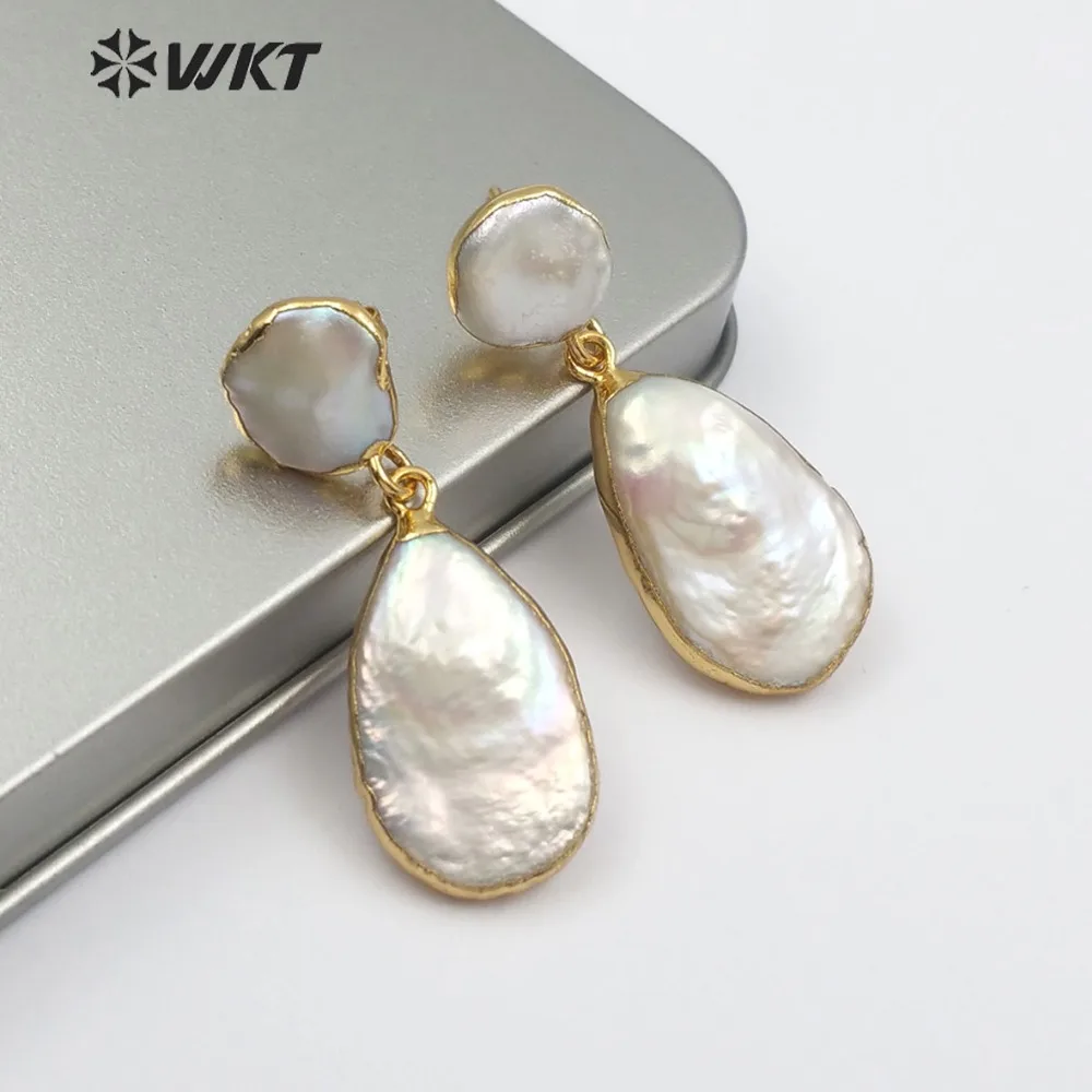 WT-E489 Natural Freshwater Pearl In Teardrop Shape Earring White Pearl Jewelry With Gold Electroplated Bridal Pearl Drop Earring
WT-E489 Natural Freshwater Pearl In Teardrop Shape Earring White Pearl Jewelry With Gold Electroplated Bridal Pearl Drop Earring