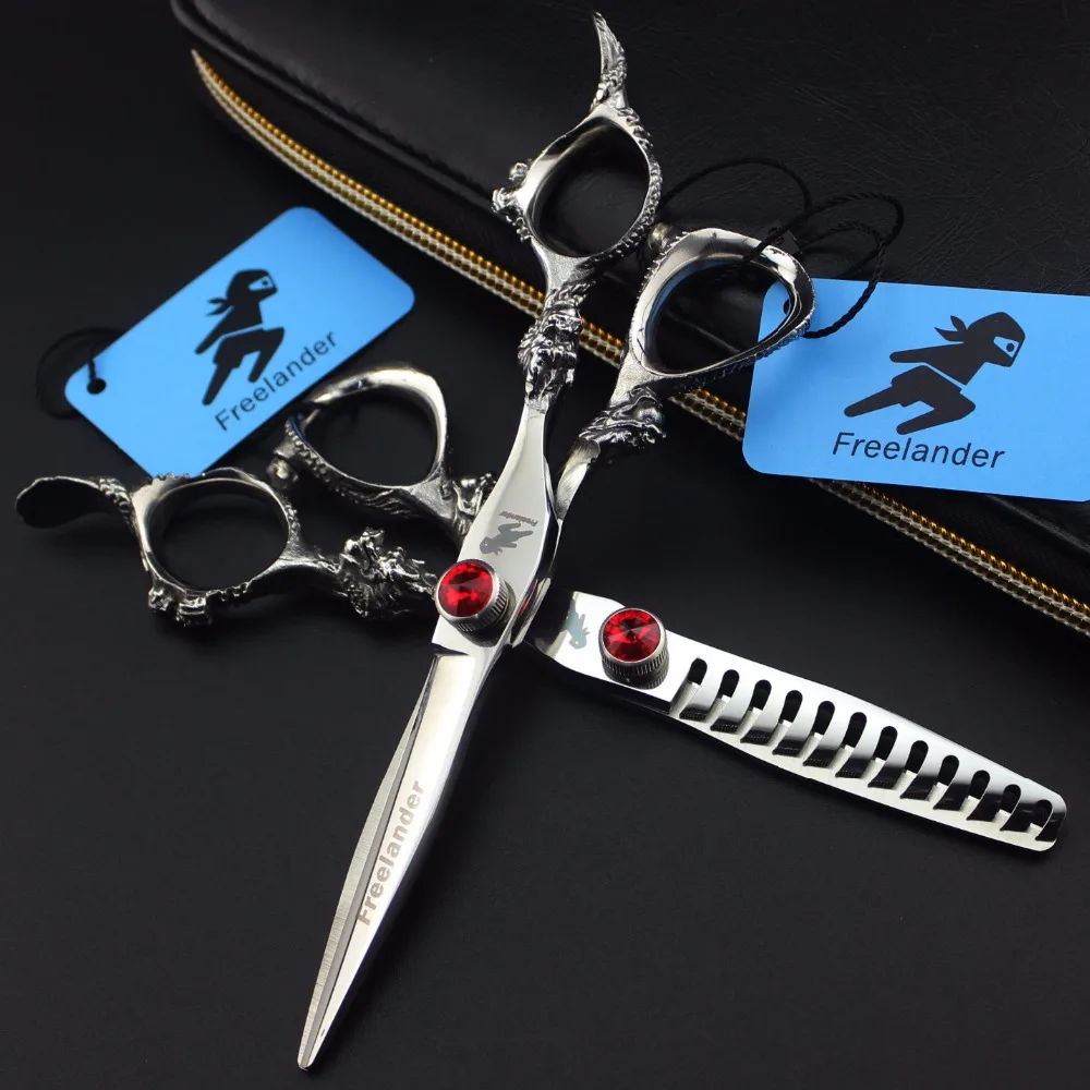 Freelander 6.0" professional Japan 440c silver big dragon personality hairdressing scissors for barber or home use
Freelander 6.0" professional Japan 440c silver big dragon personality hairdressing scissors for barber or home use