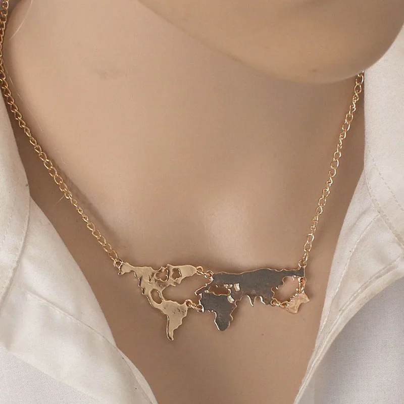 World Map Pendant Necklace for Women Senior Jewelry Valentine Gift Vintage gold silver Pendant Jewelry Statement Necklace
World Map Pendant Necklace for Women Senior Jewelry Valentine Gift Vintage gold silver Pendant Jewelry Statement Necklace