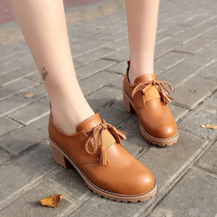 2019 Med Slip-On Retro Women England Heel Pumps Square PU Single Shoes Summer Leisure Shallow Ladies | Обувь