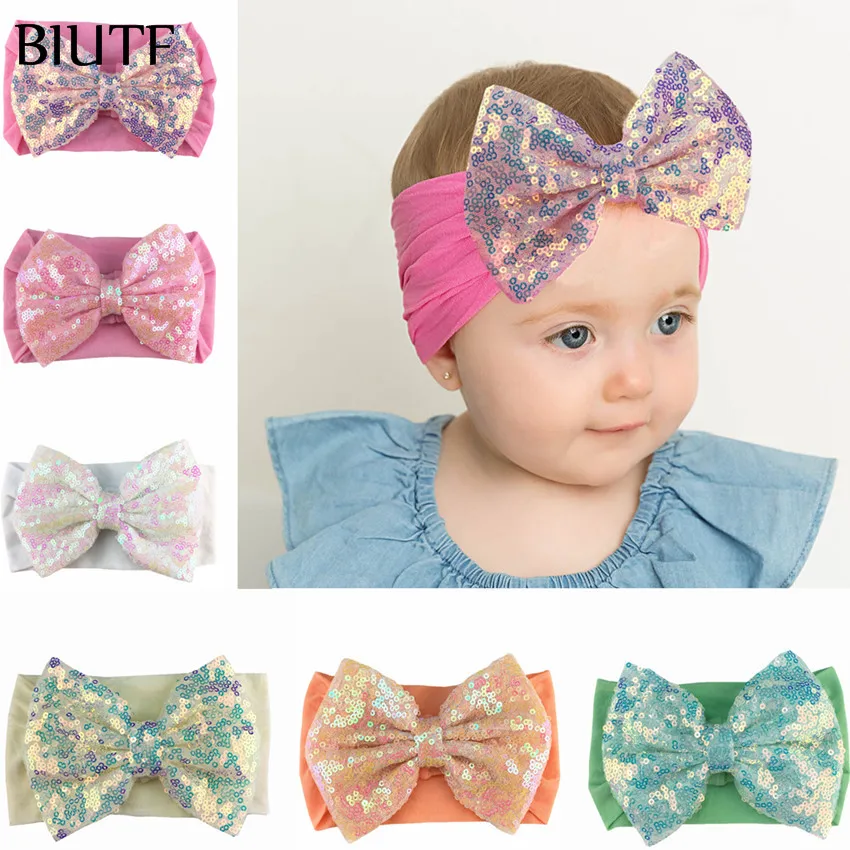 1pcs/lot 5 inch Large Exquisite Sequin Glitter Hair Bow Headband Soft Wide Nylon Elastic Hairband Kids Ear Turban HB087
1pcs/lot 5 inch Large Exquisite Sequin Glitter Hair Bow Headband Soft Wide Nylon Elastic Hairband Kids Ear Turban HB087