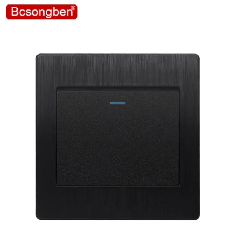 Bcsongben Luxurious Switch Interrupteur black Push Buttons light switch 1 Gang 2 Way Wall switch Black wire drawing process
Bcsongben Luxurious Switch Interrupteur black Push Buttons light switch 1 Gang 2 Way Wall switch Black wire drawing process