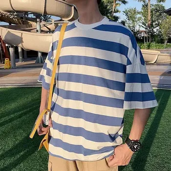 Japanese Half Sleeve Striped Sailor T-Shirt Men Summer Striped Loose T Shirt Streetwear Men Japan Horizontal T shirts For Boy
Japanese Half Sleeve Striped Sailor T-Shirt Men Summer Striped Loose T Shirt Streetwear Men Japan Horizontal T shirts For Boy