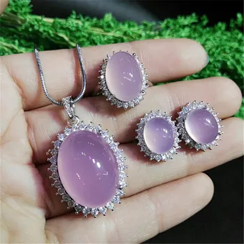 Natural agate chalcedony inlay genuine ice 925 silver jewelry ring pendant earrings three piece set alive
Natural agate chalcedony inlay genuine ice 925 silver jewelry ring pendant earrings three piece set alive