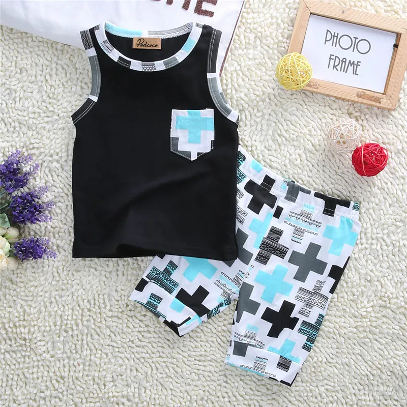 2019 arrival Toddler Baby Boy Clothes Pocket Vest Shirt+Geometric Print Shorts 2Pcs Summer Cotton Outfit Set Clothing Hot 1-3T
2019 arrival Toddler Baby Boy Clothes Pocket Vest Shirt+Geometric Print Shorts 2Pcs Summer Cotton Outfit Set Clothing Hot 1-3T