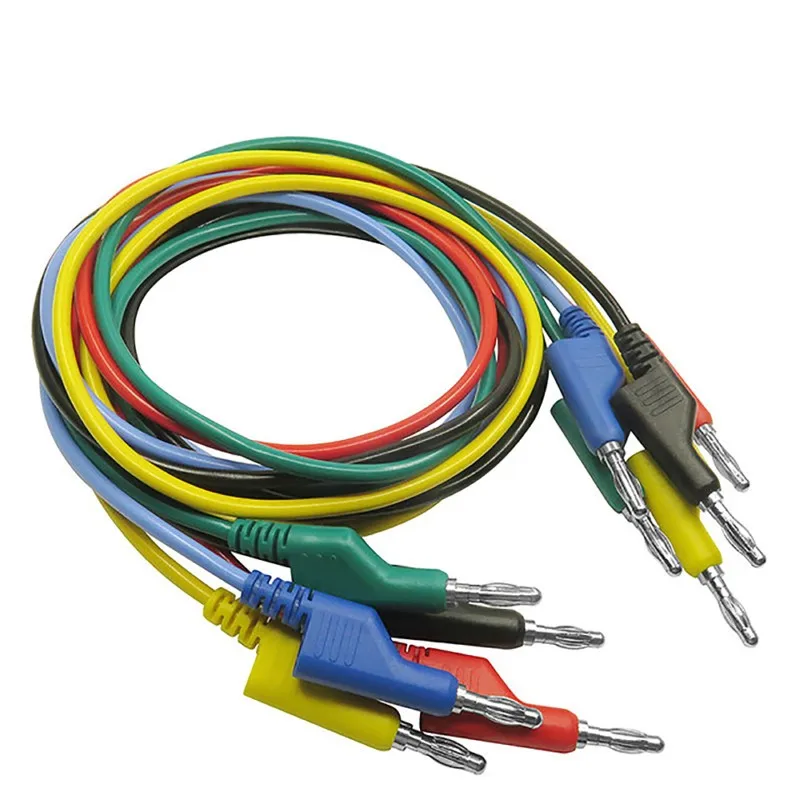 P1036 5Pcs/Set 4Mm Banana Plug To Alligator Clip Multimeter Test Cable Wires Lead Kits Laboratory Electric | Инструменты