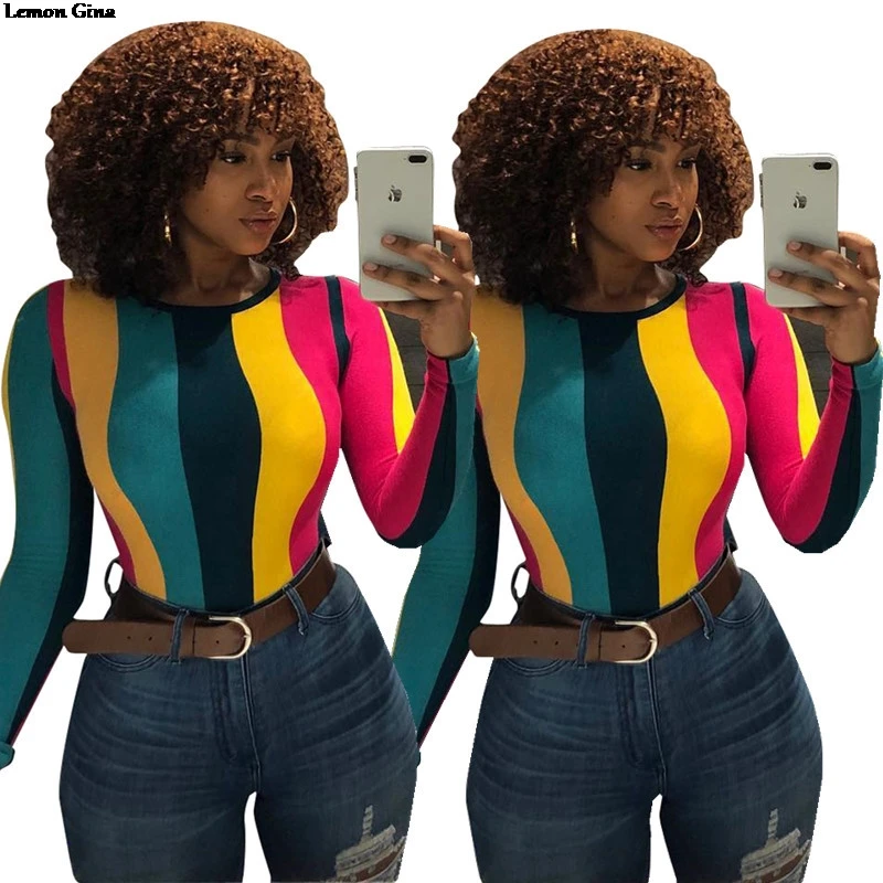 Lemon Gina 2019 women o-neck long sleeve colorful stripes print tee tops vintage classic active wear t-shirt coat S-2XL S6117
Lemon Gina 2019 women o-neck long sleeve colorful stripes print tee tops vintage classic active wear t-shirt coat S-2XL S6117