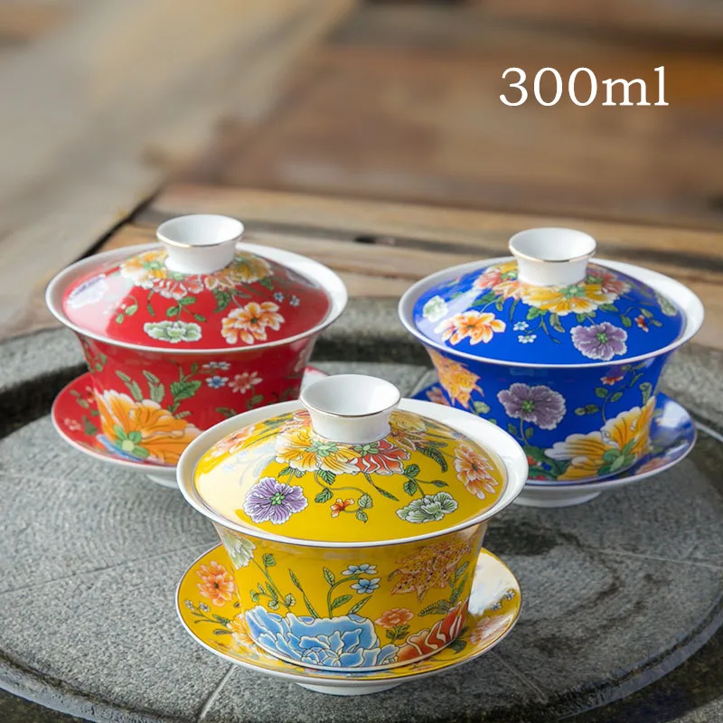 300ml Colorful Sancai Gaiwan Egg-Shell Bone China Tea Cup and Saucer Set Ceramic Eight Treasures Tea Bowl Tea Maker Tureen
300ml Colorful Sancai Gaiwan Egg-Shell Bone China Tea Cup and Saucer Set Ceramic Eight Treasures Tea Bowl Tea Maker Tureen