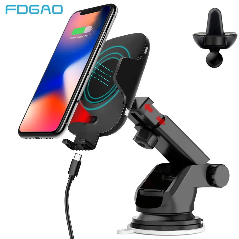 Fdgao Qi Car Wireless Charger For iPhone XS Max XR X 8 Plus Samsung S8 S9 Automatic Infrared Sensor Fast Charging Phone Holder
Fdgao Qi Car Wireless Charger For iPhone XS Max XR X 8 Plus Samsung S8 S9 Automatic Infrared Sensor Fast Charging Phone Holder