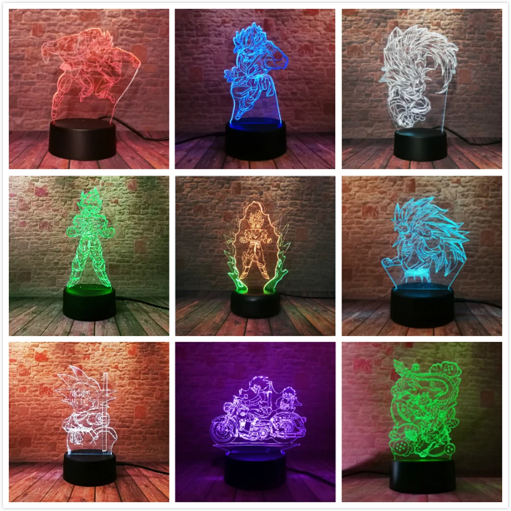 Dragon Ball Legends Super Saiyan God Goku Action Figures 3D Table Lamp 7 Color Changing Night Light Boys Child Kids Baby Gifts
Dragon Ball Legends Super Saiyan God Goku Action Figures 3D Table Lamp 7 Color Changing Night Light Boys Child Kids Baby Gifts