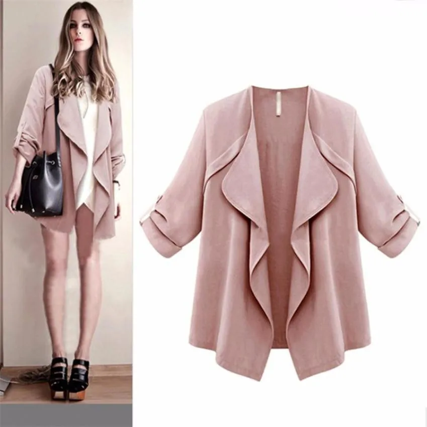 High Quality Women Autumn Spring Solid Long Sleeve Loose Plus Coat Cardigan plus size jacket women chaqueta mujerdrop shopping
High Quality Women Autumn Spring Solid Long Sleeve Loose Plus Coat Cardigan plus size jacket women chaqueta mujerdrop shopping