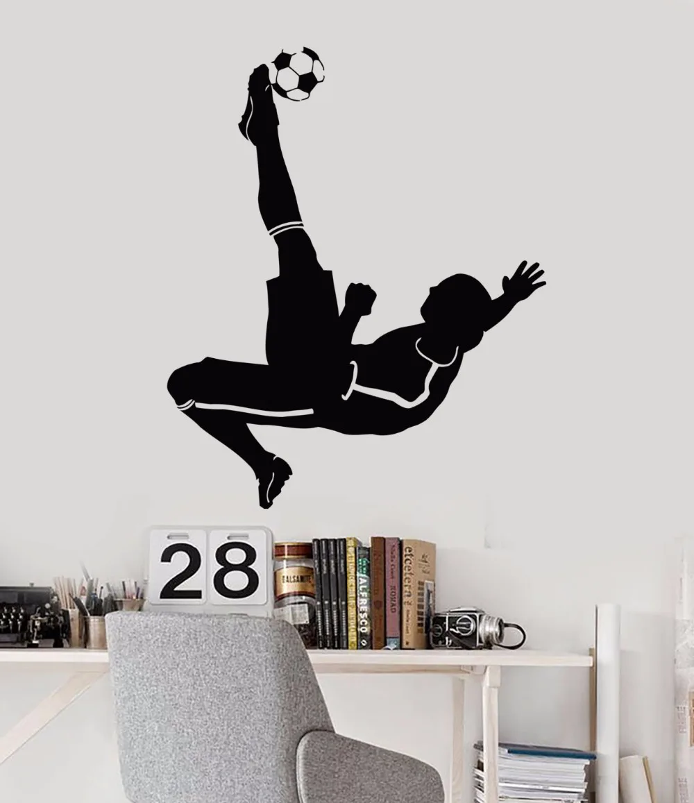 Art Wall Sticker Soccer Player Wall Decoration Sports Poster Vinyl Art Removeable Mural Decor Kicking Ball Sticker LY145
Art Wall Sticker Soccer Player Wall Decoration Sports Poster Vinyl Art Removeable Mural Decor Kicking Ball Sticker LY145