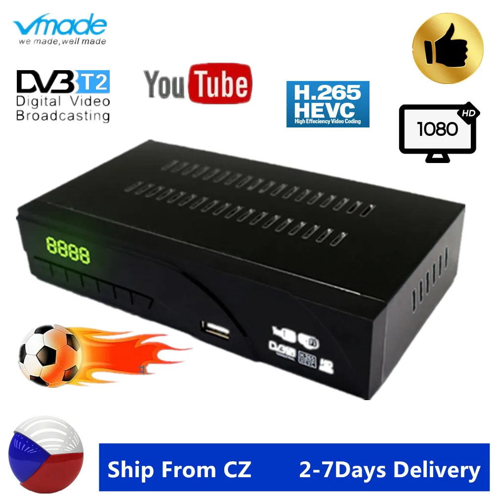 Hot sales Czech Republic vmade DVB T2 8943 TV tuner DVB T2 H.265 Terrestrial receiver support WiFi YouTube DVB T2 set top box
Hot sales Czech Republic vmade DVB T2 8943 TV tuner DVB T2 H.265 Terrestrial receiver support WiFi YouTube DVB T2 set top box