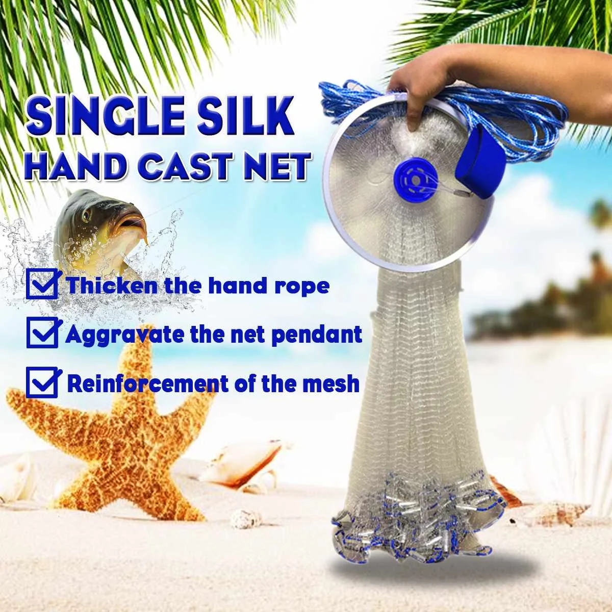 Bobing 480Cm Diameter High Strength Small Mesh American Hand Cast Net with Sinkers Casting Fishing Network Fishing Tool
Bobing 480Cm Diameter High Strength Small Mesh American Hand Cast Net with Sinkers Casting Fishing Network Fishing Tool