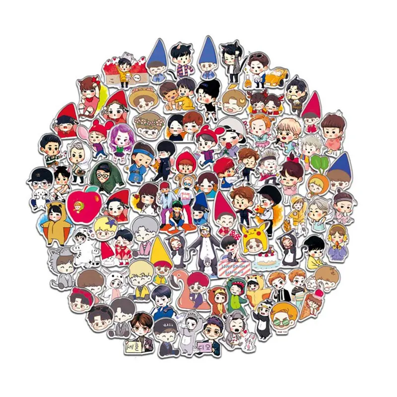 100 Pcs Cartoon EXO Stickers For Car Styling Bike Motorcycle Phone Laptop Travel Luggage Stationery Sticker 
100 Pcs Cartoon EXO Stickers For Car Styling Bike Motorcycle Phone Laptop Travel Luggage Stationery Sticker