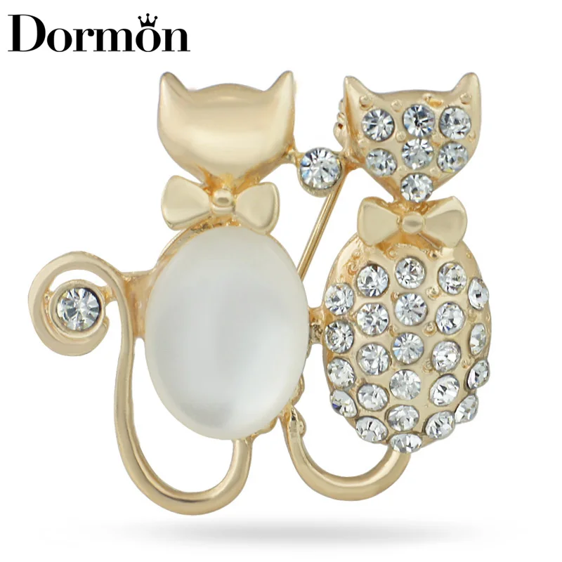 DORMON Lovely Two Cats Brooch Pin Crystal Brooches For Women Bouquet Corsage Animal Collar DZ003
DORMON Lovely Two Cats Brooch Pin Crystal Brooches For Women Bouquet Corsage Animal Collar DZ003