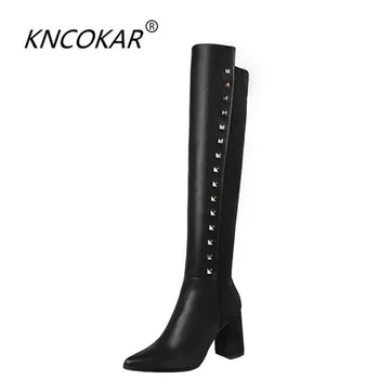KNCOKAR 2018 Retro knight boots with thick heels and high heels are sexy nightclubs with slim elastic rivet over knee boots
KNCOKAR 2018 Retro knight boots with thick heels and high heels are sexy nightclubs with slim elastic rivet over knee boots