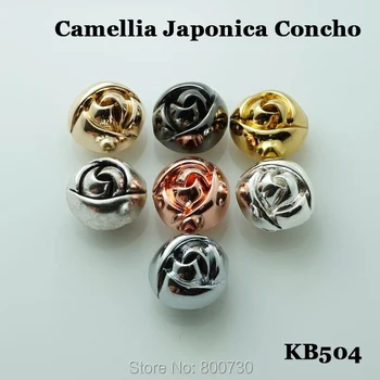 (KB504) 10pc 5/8'' Western Conchos Camellia Japonica Concho Leathercraft 
(KB504) 10pc 5/8'' Western Conchos Camellia Japonica Concho Leathercraft