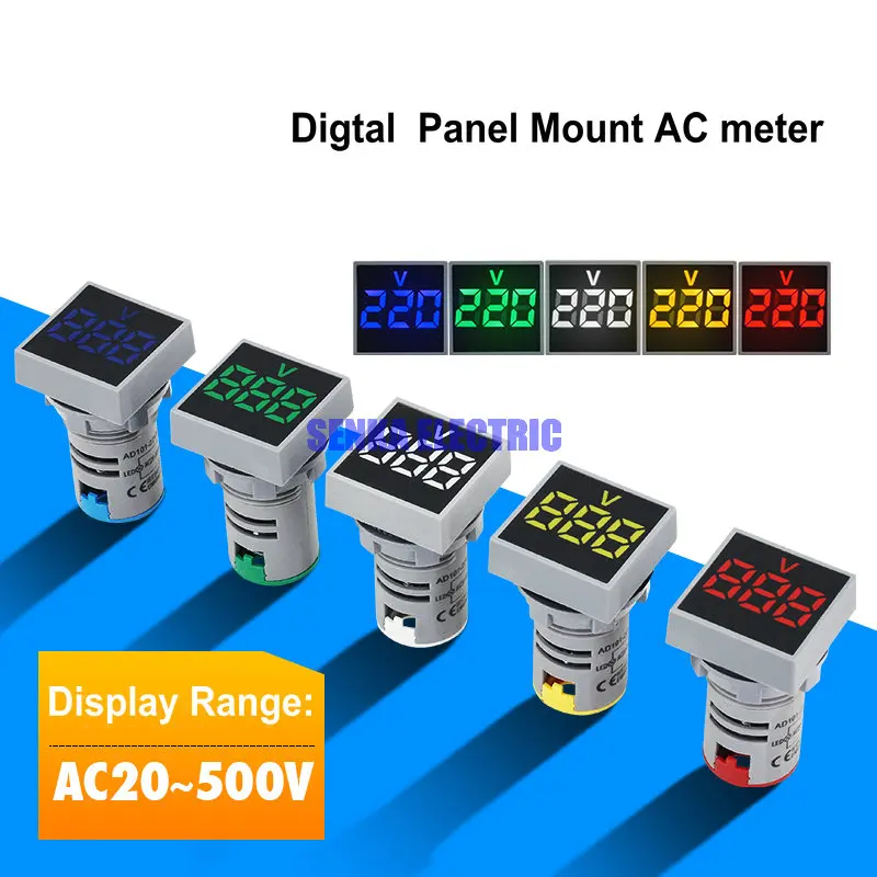 AC24 - 500V 22mm Mount Square LED Display Digital Voltmeter Panel Indicator Lamp Light AC Voltage Meter
AC24 - 500V 22mm Mount Square LED Display Digital Voltmeter Panel Indicator Lamp Light AC Voltage Meter
