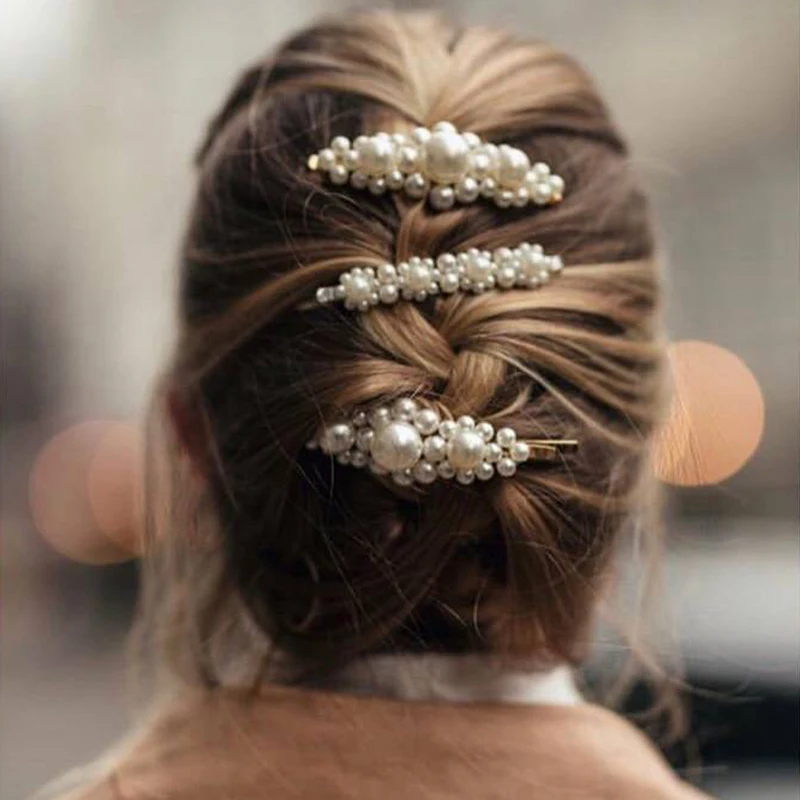 JUJIA Fashion Korean Design Imitation Pearl Hair Pins Barrette Stick Snap Hair Clip For Women Girl Wedding Hair Accessories
JUJIA Fashion Korean Design Imitation Pearl Hair Pins Barrette Stick Snap Hair Clip For Women Girl Wedding Hair Accessories