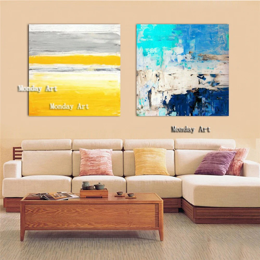 CCCCC 100-Hand-Painted-blue-canvas-Paintings-Modern-Home-Decor-Wall-Art-Picture-Hand-Made-abstract-Oil
