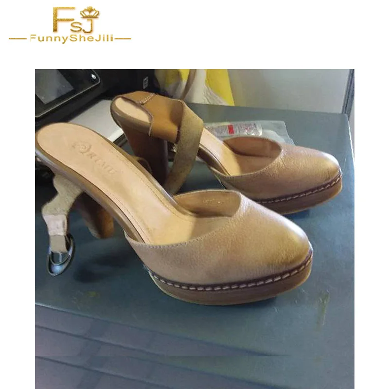 Customization Real Cow Leather Camel Sandal Pumps 8 cm Square Heels Ankle Buckle Strap Round Closed Toe Summer Women Shoes FSJ
Customization Real Cow Leather Camel Sandal Pumps 8 cm Square Heels Ankle Buckle Strap Round Closed Toe Summer Women Shoes FSJ